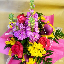 Bouquettò grande con mimosa 2