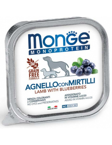 MONGE MONOPROTEIN AGNELLO CON MIRTILLI 150 GR