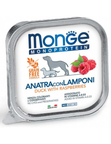 MONGE MONOPROTEIN ANATRA CON LAMPONI 150 GR