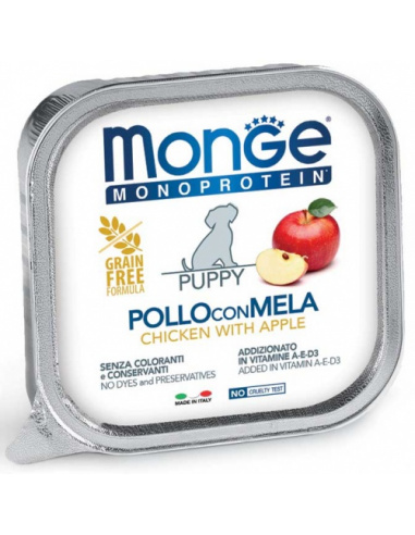 MONGE MONOPROTEIN PUPPY POLLO CON MELA 150 GR