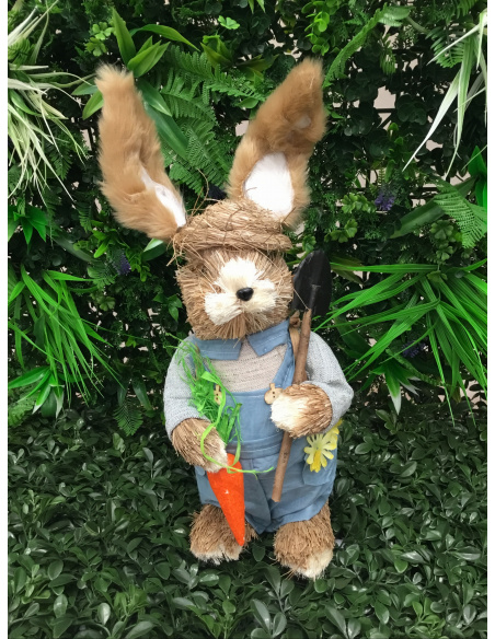 CONIGLIO IN PAGLIA PASQUALE H.48 CM 