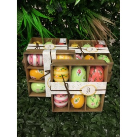 CONFEZIONE 6 UOVA DECORATE ASSORTITE 7,5 CM 2