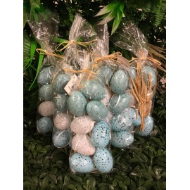 CONFEZIONE 8 UOVA ASSORTITE 6 CM AZZURRE E BIANCHE 2