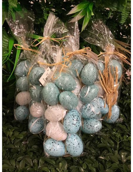 CONFEZIONE 8 UOVA ASSORTITE 6 CM AZZURRE E BIANCHE