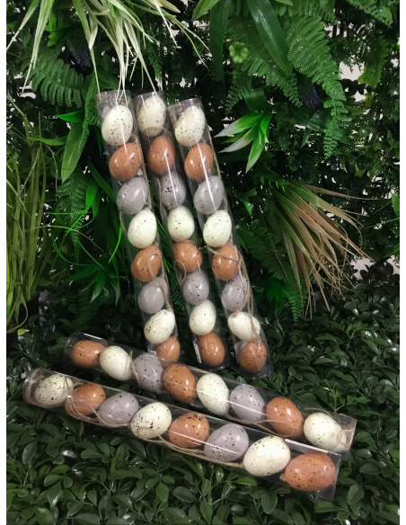 CONFEZIONE 8 UOVA ASSORTITE 5 CM BEIGE, MARRONE E GRIGIO