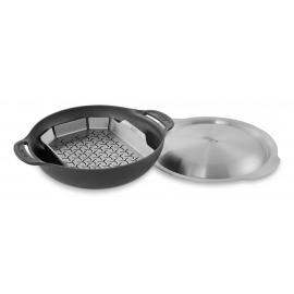 WOK CON COPERCHIO E GRIGLIA PER VAPORE WEBER 2