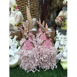 CONIGLIETTO IN TERRACOTTA CON BASE IMBOTTITA H.18 CM