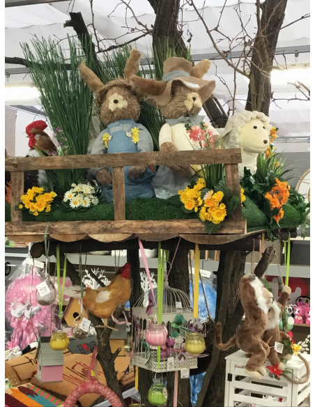 GALLO DECORATIVO CON PIUME H.50 CM