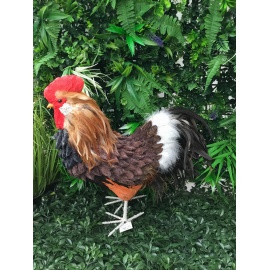 GALLO DECORATIVO CON PIUME H.50 CM 2