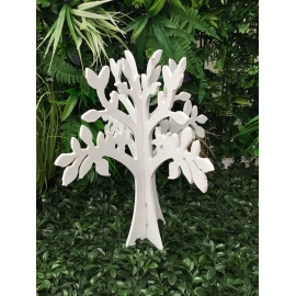 ALBERO DECORATIVO IN LEGNO BIANCO H. 40 CM