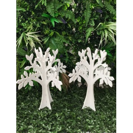 ALBERO DECORATIVO IN LEGNO BIANCO H. 40 CM 2