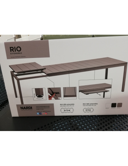 NARDI TAVOLO RIO 140 ALLUMINIO ANTRACITE