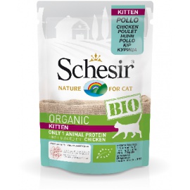 SCHESIR CAT BIO KITTEN POLLO 85 GR