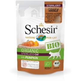 SCHESIR CAT BIO STERILIZZATO POLLO MAIALE E ZUCCA 85 GR