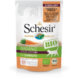 SCHESIR CAT BIO STERILIZZATO MANZO POLLO E CAROTE 85 GR