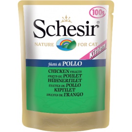 SCHESIR NATURAL SOFT JELLY KITTEN FILETTI DI POLLO 100 GR 