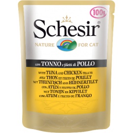 SCHESIR NATURAL SOFT JELLY TONNETTO E FILETTI DI POLLO 100 GR 