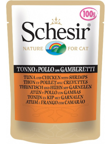 SCHESIR NATURAL SOFT TONNETTO POLLO E GAMBERETTI 100 GR 