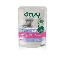 OASY WET CAT BOCCONCINI STERILIZED SALMONE 85 GR