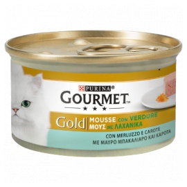 GOURMET GOLD MOUSSE MERLUZZO E CAROTE 85 GR