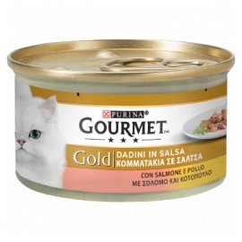 GOURMET GOLD DADINI IN SALSA SALMONE E POLLO 85 GR