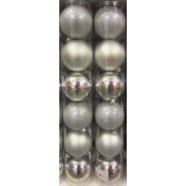 Palline di Natale, Tubo 6 Sfere Plastica 8cm  ORO