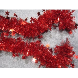 Festone Natalizio ARGENTO con Stelline  2Mt 