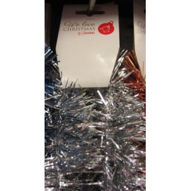 Festone Natalizio ARGENTO 2Mt, 6 Cm Diametro 