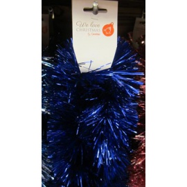 Festone Natalizio Ricco, BLU, 2Mt, 10 Cm Diametro 