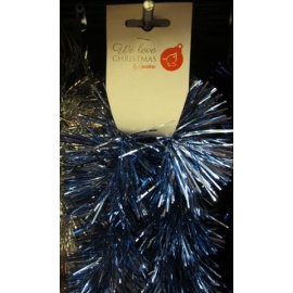 Festone Natalizio Ricco, AZZURRO, 2Mt, 10 Cm Diametro 