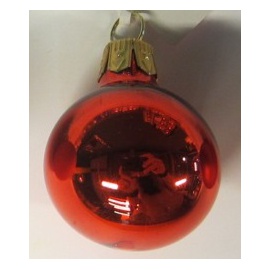 Pallina di Natale, Sfera di Vetro, 8 Cm, Rosso Lucido 