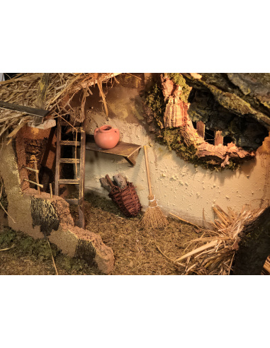 Capanna per Presepe, 50X26X37cm con Luce