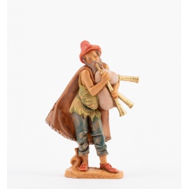 Statuette per Presepe, Pastore con zampogna,  Cm10