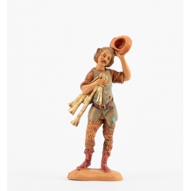 Statuette per Presepe, Pastore con cappello in mano,  Cm10