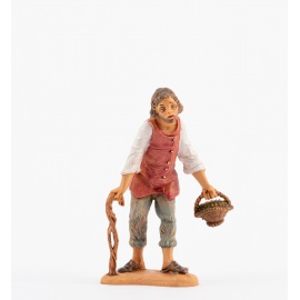 Statuette per Presepe, Pastore con cesto di fiori,  Cm10