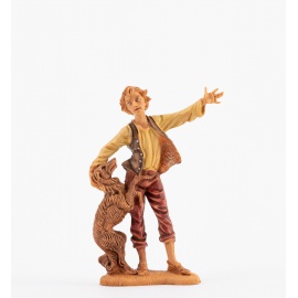 Statuette per Presepe, Pastore con Cane,  Cm10