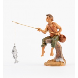 Statuette per Presepe, Pastore a pesca,  Cm10