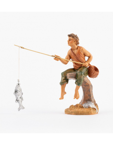 Statuette per Presepe, Pastore a pesca,  Cm10
