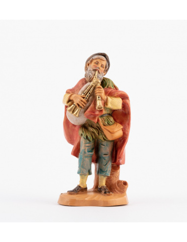 Statuette per Presepe, Pastore con zampogna,  Cm12