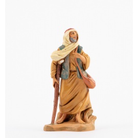 Statuette per Presepe, Pastore con stampella,  Cm12