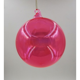 Pallina di Natale, Sfera di Vetro, 14 Cm, Rosso Trasparente