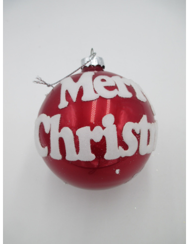 Pallina di Natale, Sfera di Vetro, 8 Cm, Rosso/Bianco Laccato, Assortite Pallina di Natale, Sfera di Vetro, 8 Cm, Rosso/Bianco Laccato, Assortite