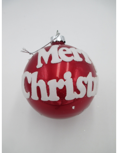 Pallina di Natale, Sfera di Vetro, 8 Cm, Rosso/Bianco Laccato, Assortite Pallina di Natale, Sfera di Vetro, 8 Cm, Rosso/Bianco Laccato, Assortite
