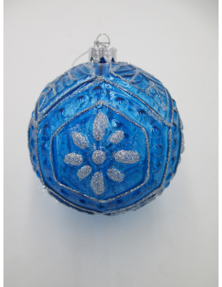 Pallina di Natale, Sfera di Vetro, 10 Cm, Blu Trasparente con Decorazione, Assortite Pallina di Natale, Sfera di Vetro, 10 Cm, Blu Trasparente con Decorazione, Assortite