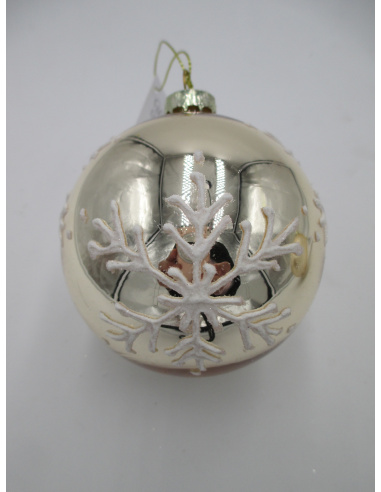 Pallina di Natale, Sfera di Vetro, 8 Cm, Oro Smaltato/Opaco con Decorazione, Assortite