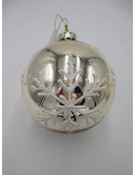 Pallina di Natale, Sfera di Vetro, 8 Cm, Oro Smaltato/Opaco con Decorazione, Assortite