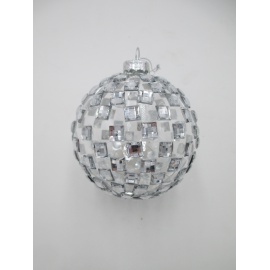 Pallina di Natale, Sfera di Vetro, 8 Cm, Trasparente con Decorazione