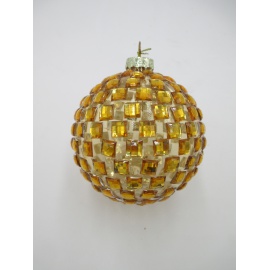 Pallina di Natale, Sfera di Vetro, 8 Cm, Trasparente con Decorazione