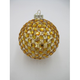 Pallina di Natale, Sfera di Vetro, 8 Cm, Trasparente con Decorazione