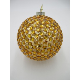 Pallina di Natale, Sfera di Vetro, 10 Cm, Trasparente con Decorazione